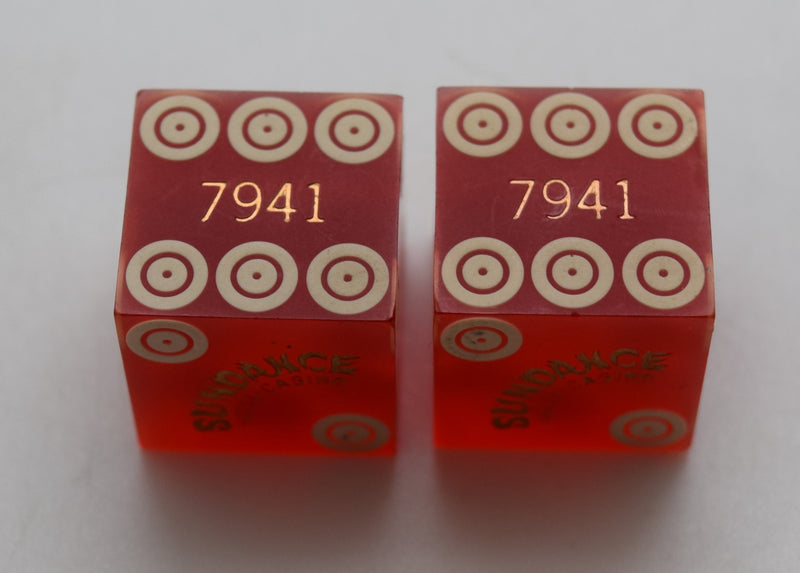 Sundance Hotel and Casino Las Vegas Nevada Dice Pair Red