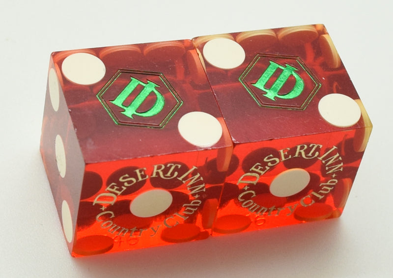 Desert Inn Casino Las Vegas Nevada Red Dice Pair 1980's