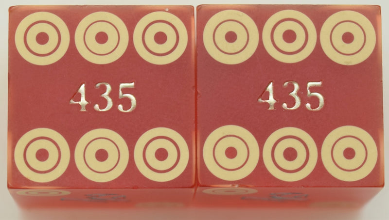 Imperial Palace Used Matching Number Casino Pair of Bullseye Style Dice