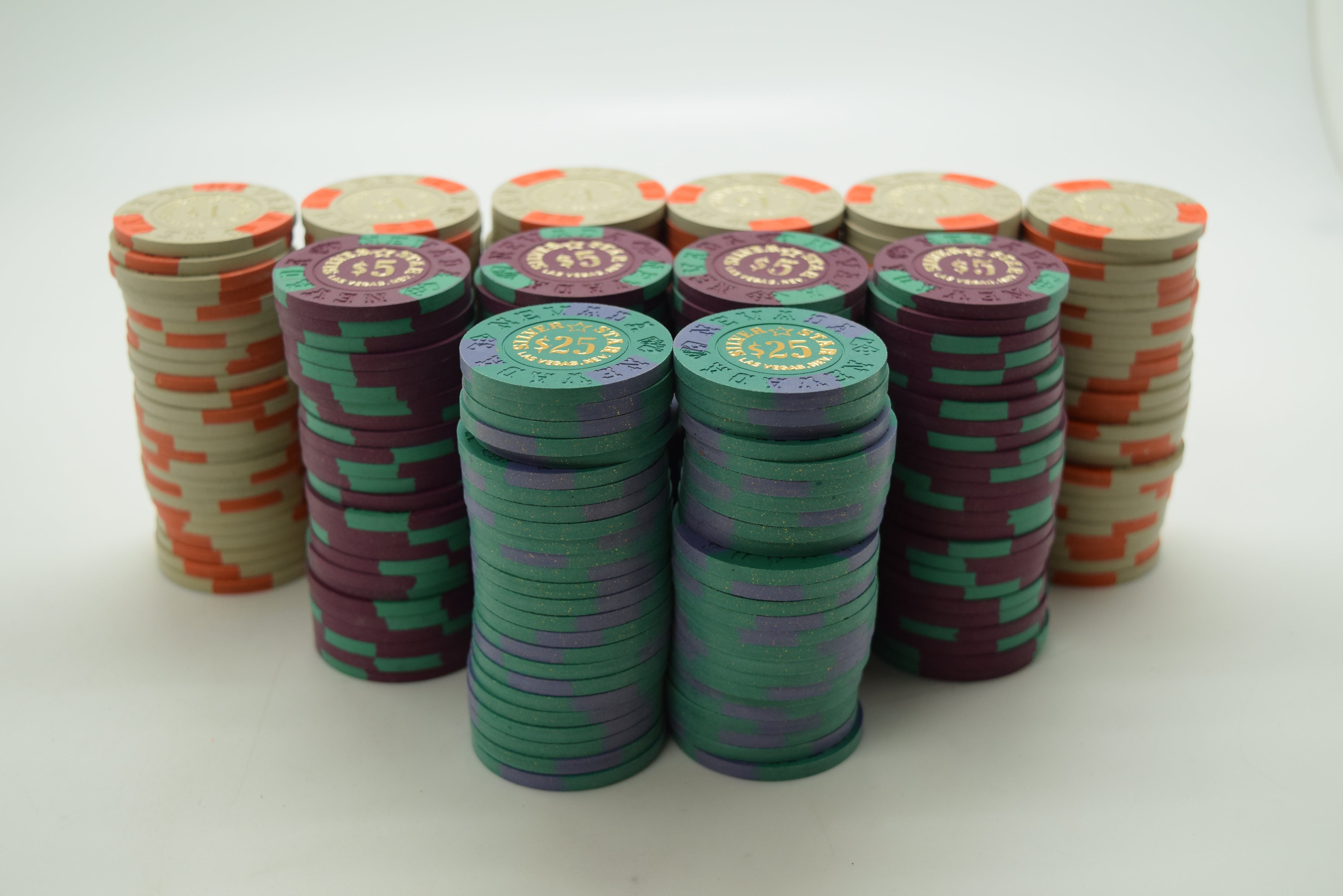 300 Silver Star Casino Las Vegas Chips Set