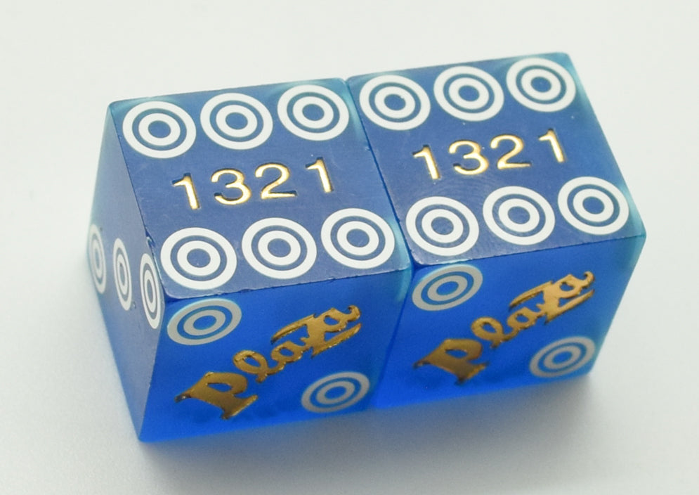 Plaza Casino Las Vegas Nevada Blue Dice Pair Matching Numbers