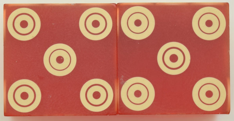 Imperial Palace Used Matching Number Casino Pair of Bullseye Style Dice