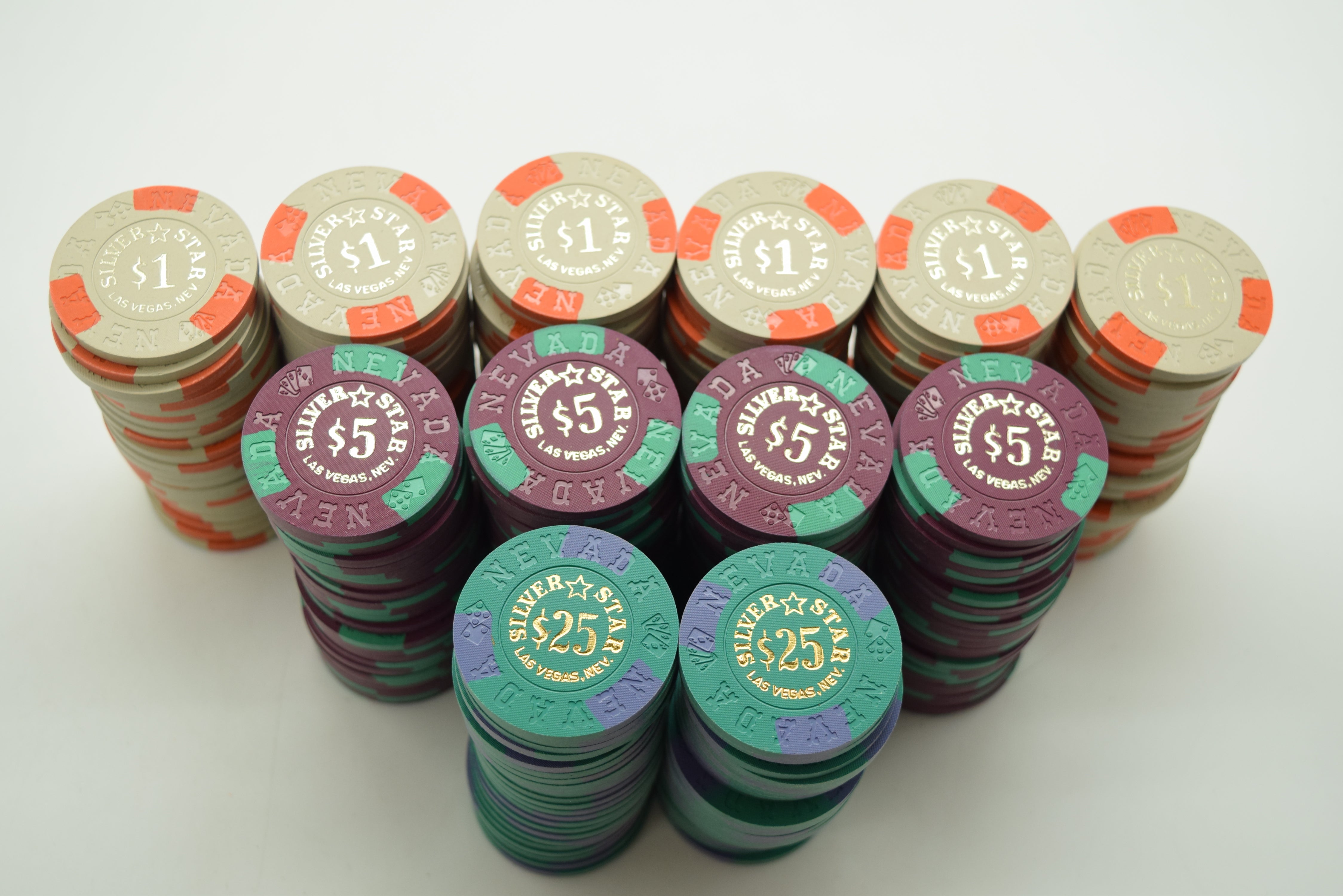 300 Silver Star Casino Las Vegas Chips Set