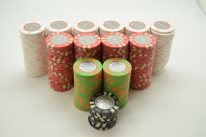 300 Shenandoah Casino Las Vegas Nevada Chip Set W/ Aluminum Case and Cards