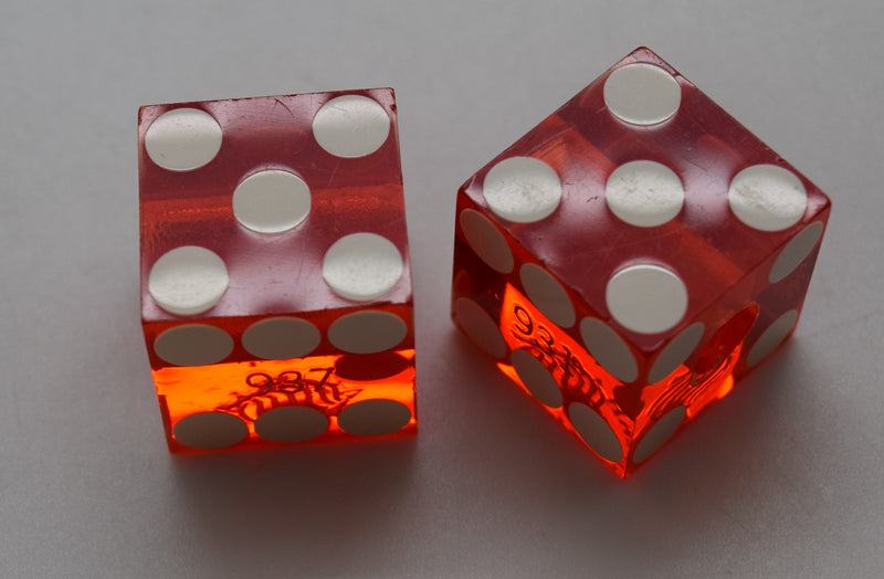 Trump Taj Mahal Casino Atlantic City Dice Pair Red Drilled