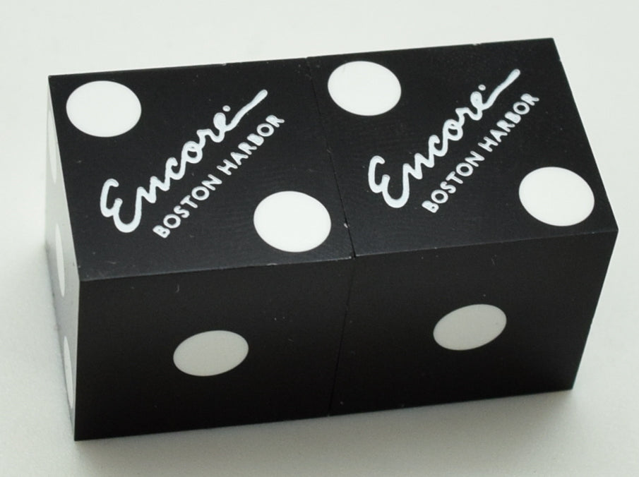 Encore Boston Harbor Casino Everett Massachusetts Black Used Pair of Dice