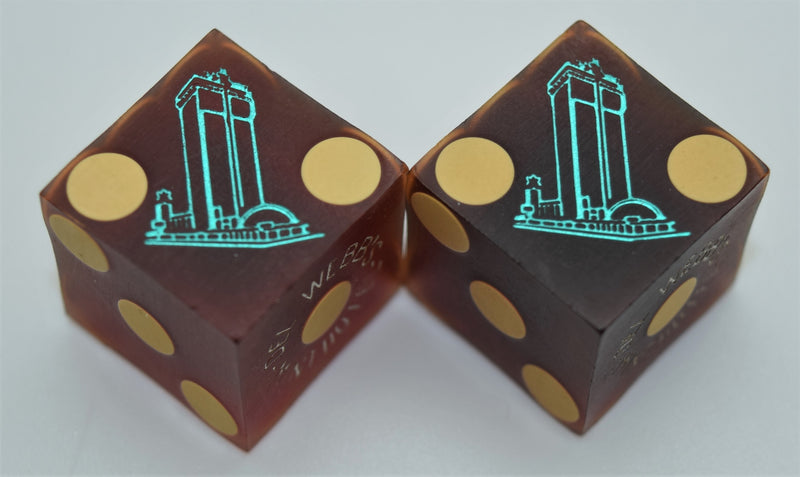 Del Webb's Mint Hotel Las Vegas Used Pair of Dice 1960s