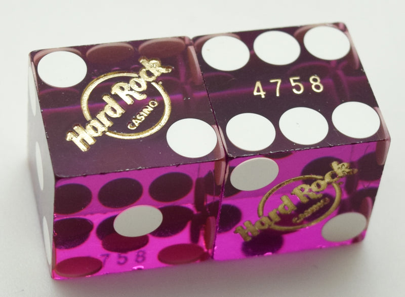 Hard Rock Casino Lake Tahoe Nevada Purple Used Pair of Dice