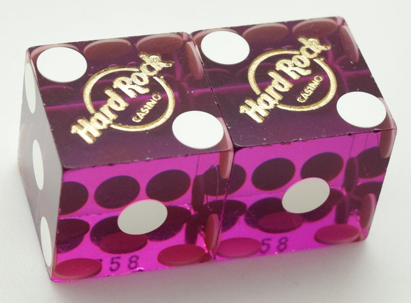 Hard Rock Casino Lake Tahoe Nevada Purple Used Pair of Dice