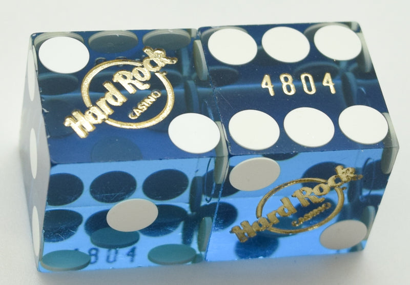 Hard Rock Casino Lake Tahoe Nevada Blue Used Pair of  Dice