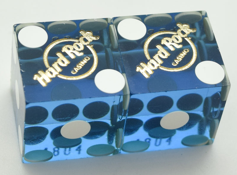 Hard Rock Casino Lake Tahoe Nevada Blue Used Pair of  Dice