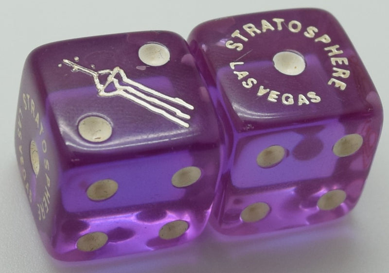 Stratosphere Casino Las Vegas Nevada Purple Gift Shop Pair of Dice