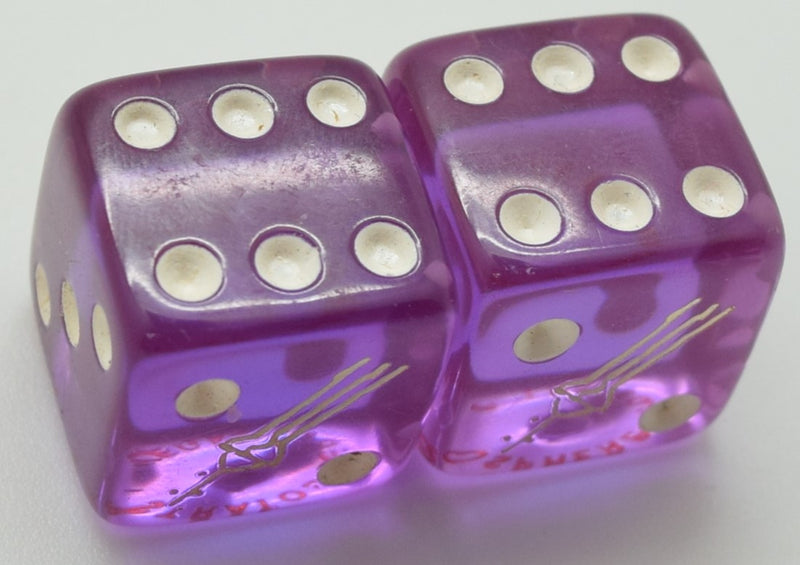 Stratosphere Casino Las Vegas Nevada Purple Gift Shop Pair of Dice