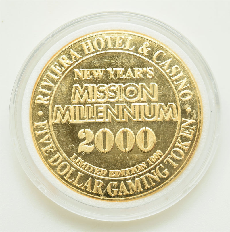 Riviera Casino Las Vegas Nevada $5 "Mission Millennium" Token 1999