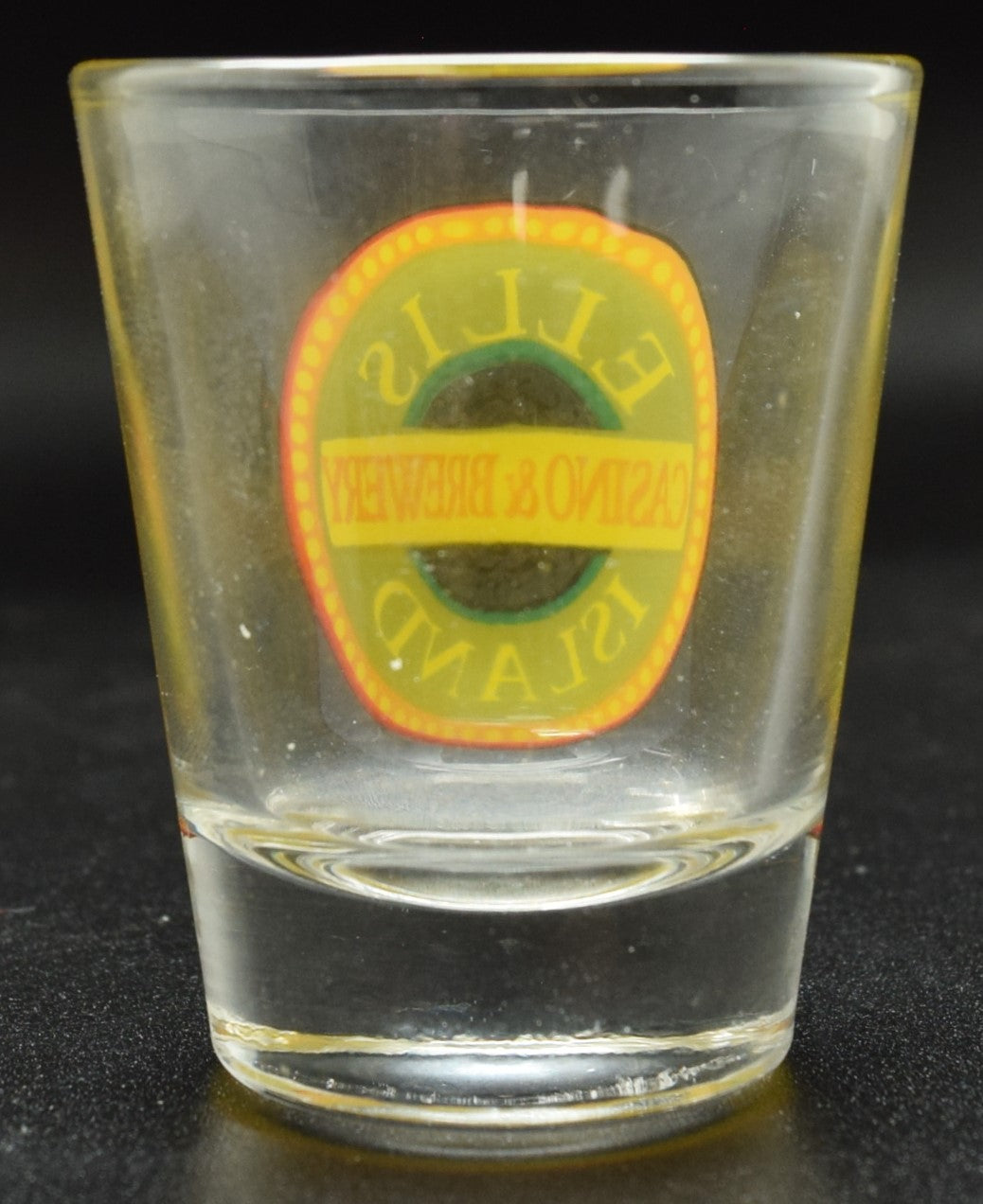 Ellis Island Casino Las Vegas Nevada "Casino & Brewery" Green Logo Shot Glass