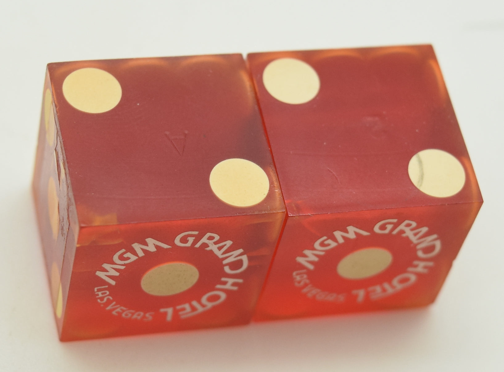 MGM Grand Hotel & Casino Las Vegas Red Dice Pair Matching Logos