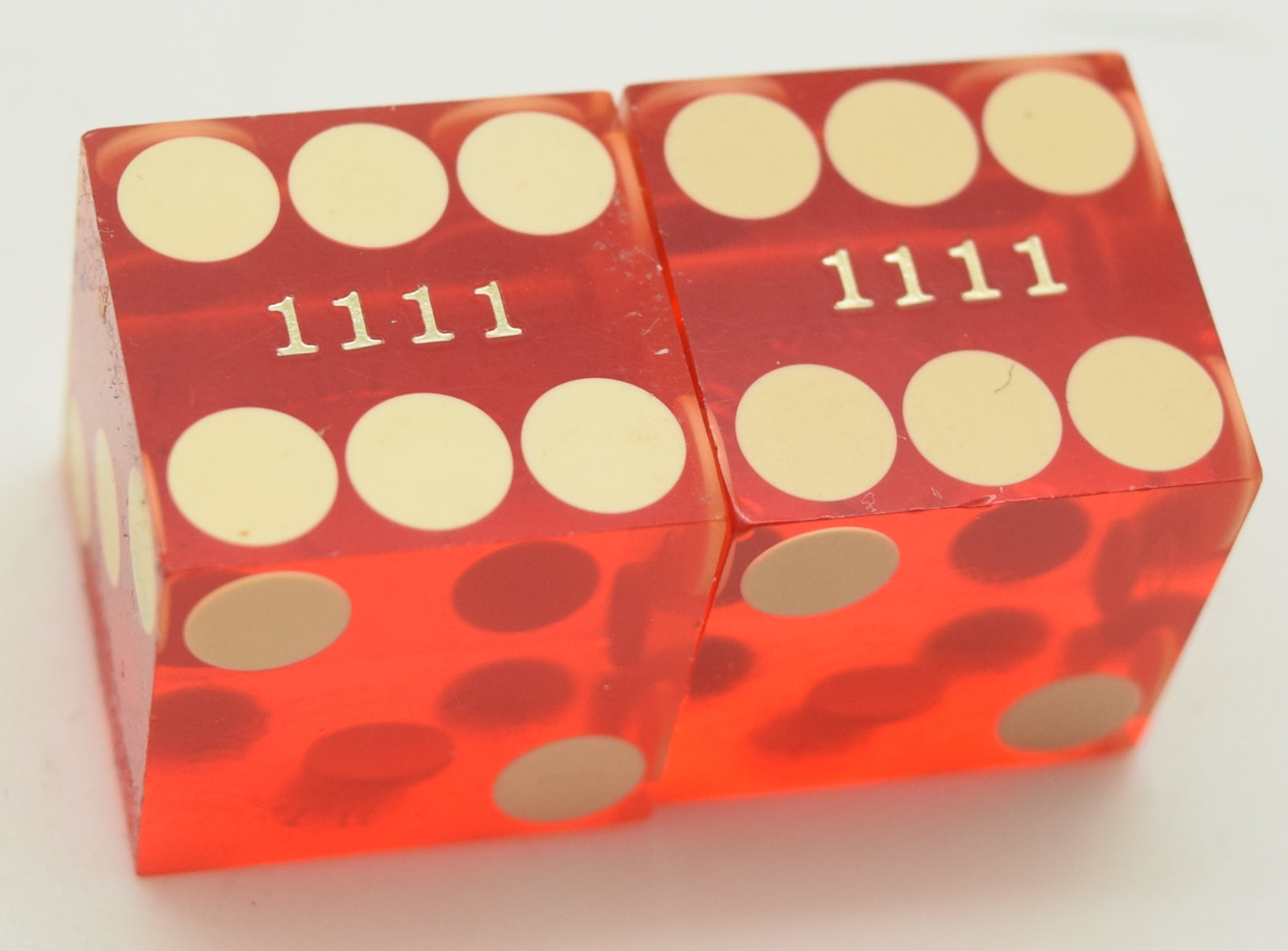 Sheraton Desert Inn Casino Las Vegas Red Dice Pair Matching Numbers