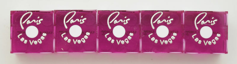 Paris Casino Stick of 5 Purple Used Dice Las Vegas Nevada