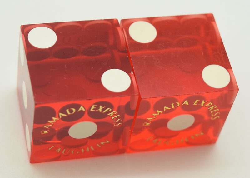 Ramada Express Casino Laughlin Red Dice Pair Matching Logos