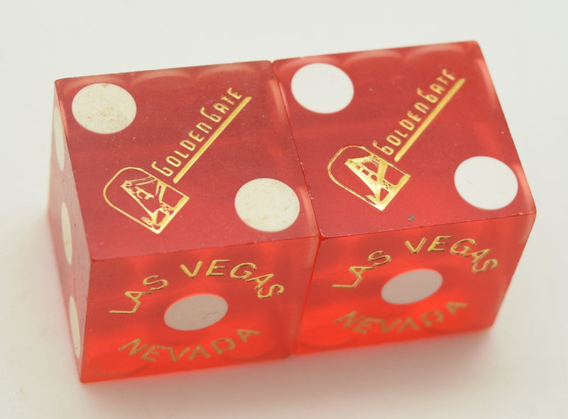 Golden Gate Casino Las Vegas Red Dice Pair Matching Logos