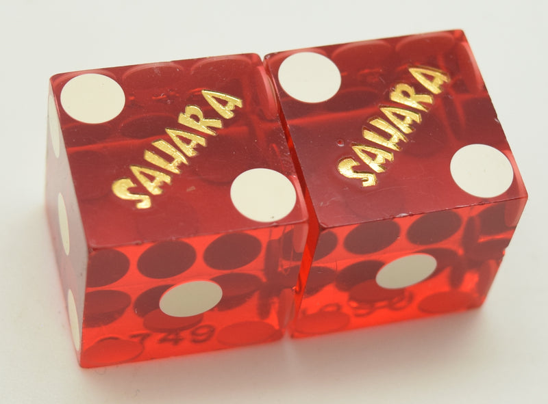 Sahara Casino Las Vegas Red Dice Pair Matching Logos