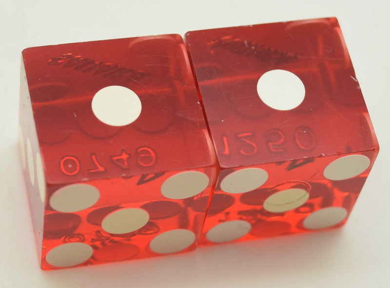 Sahara Casino Las Vegas Red Dice Pair Matching Logos