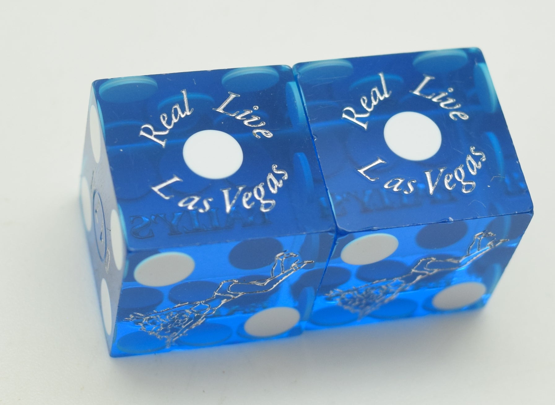 Bally's Casino Las Vegas Blue Dice Pair Matching Numbers