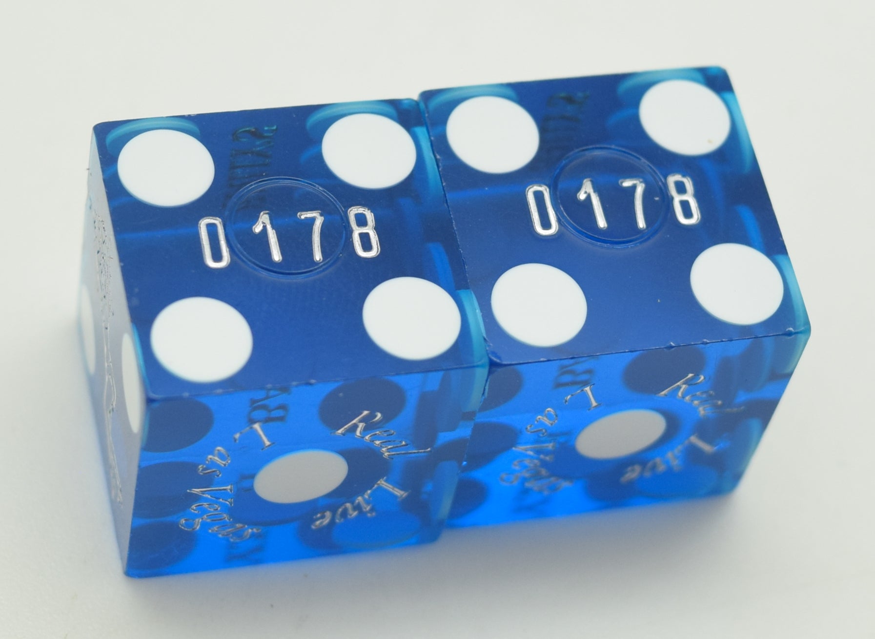 Bally's Casino Las Vegas Blue Dice Pair Matching Numbers