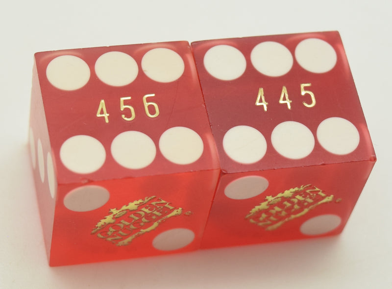 Golden Nugget Casino Laughlin Red Dice Pair Matching Logos