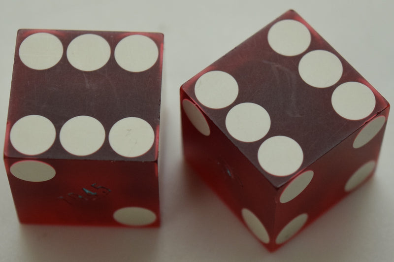 El Cortez Casino Las Vegas Nevada Red Dice Pair Matching Numbers