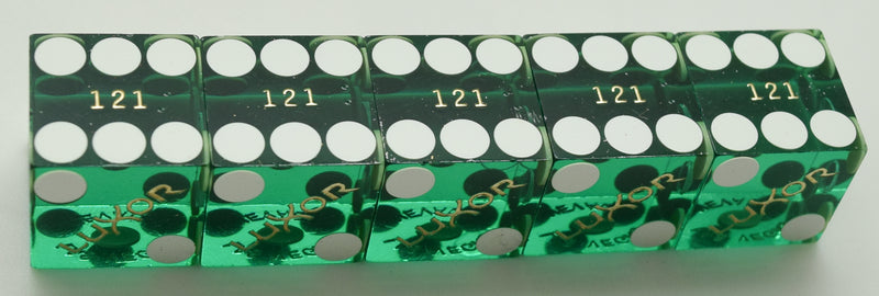 Luxor Casino Las Vegas NV Used Green Matching Stick of 5 Dice