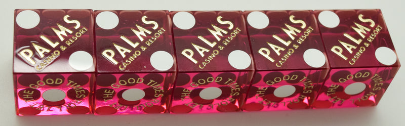 Palms Casino Resort Las Vegas NV Used Purple Polished Stick of 5 Dice