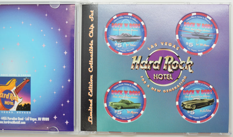 Hard Rock Hotel & Casino Las Vegas Nevada Rock 'N' Rod's CD Set of 4 Chips 2000