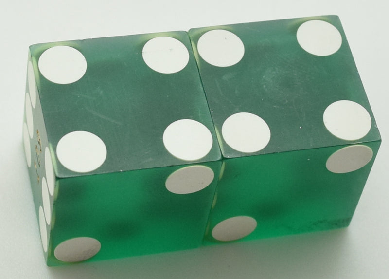 Sunset Station Casino Henderson Nevada Green Used Pair of Dice