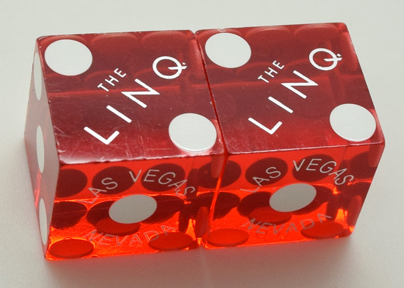 The Linq Casino Las Vegas Nevada Red Used Pair of Dice