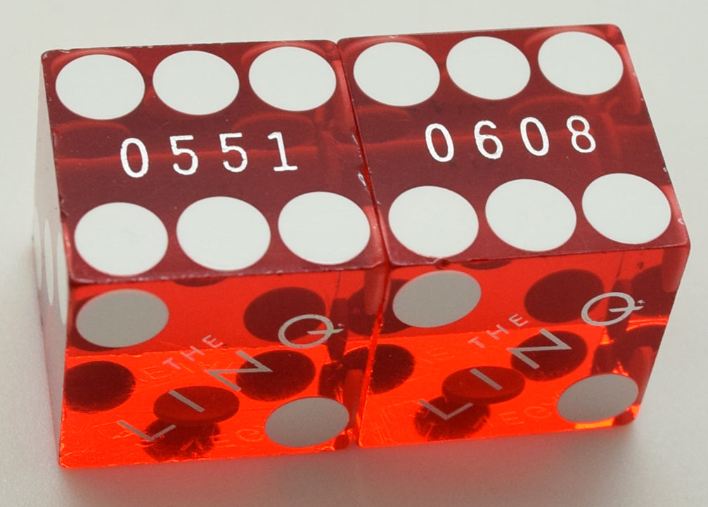 The Linq Casino Las Vegas Nevada Red Used Pair of Dice