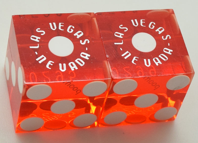 Planet Hollywood Casino Las Vegas Nevada Red Used Pair of Dice