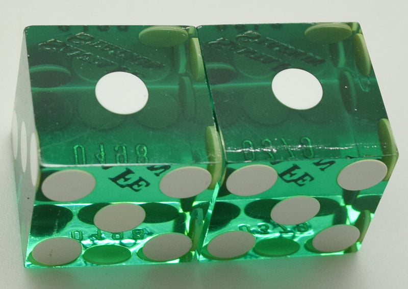 Santa Fe Station Casino Las Vegas Nevada Green Used Pair of Dice