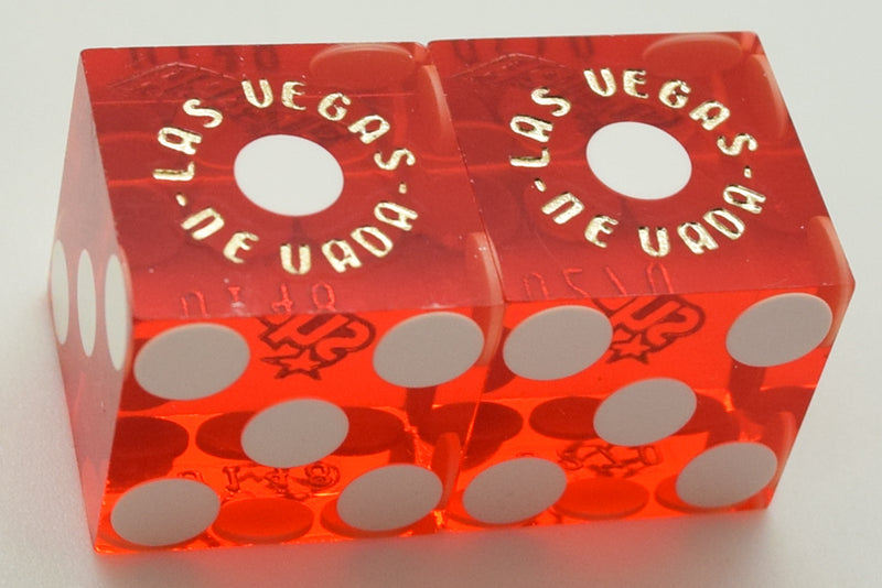 Harrah's Casino Las Vegas Nevada Red Used Pair of Dice