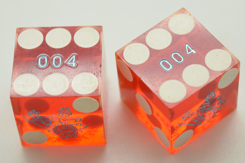 Caesars Tahoe Nevada Red Dice Pair Matching Numbers