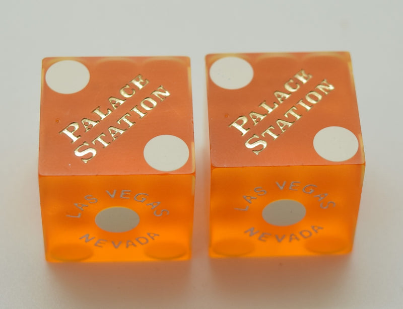 Palace Station Casino Las Vegas Nevada Yellow Casino Used Pair of Dice