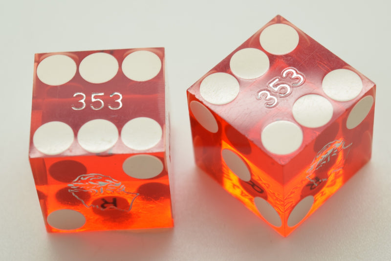 Caesars Palace Las Vegas Nevada Red Dice Pair Matching Numbers