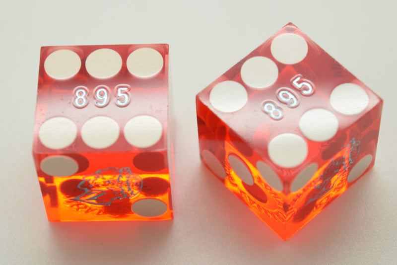 Caesars Tahoe Nevada Red Dice Pair Matching Numbers