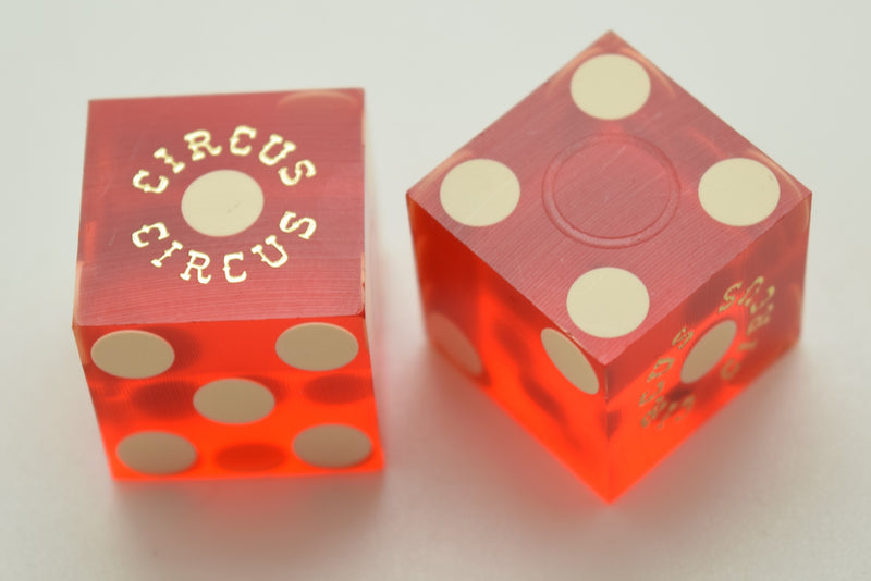 Circus Circus Las Vegas Nevada Red Dice Pair