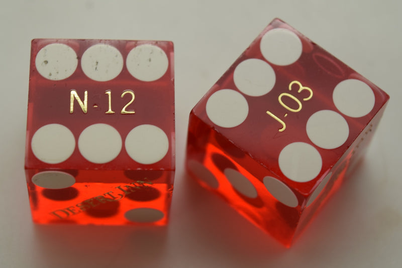 Desert Inn Casino Las Vegas Nevada Red Dice Pair