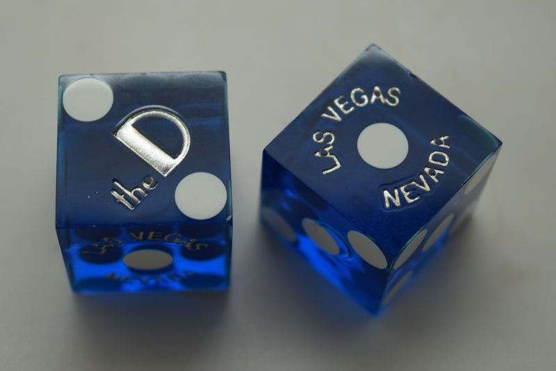 The D Casino Las Vegas Nevada Blue Dice Pair Matching Numbers