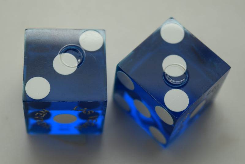 The D Casino Las Vegas Nevada Blue Dice Pair Matching Numbers