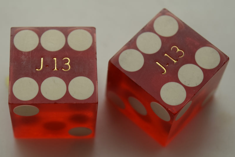 Sheraton Desert Inn Casino Las Vegas Nevada Red Dice Pair Matching Numbers