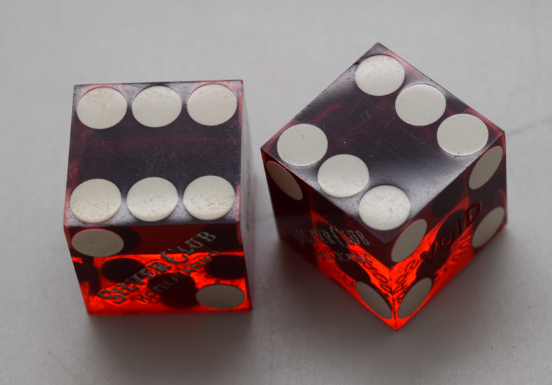 Silver Club Casino Sparks Nevada Dice Pair Red