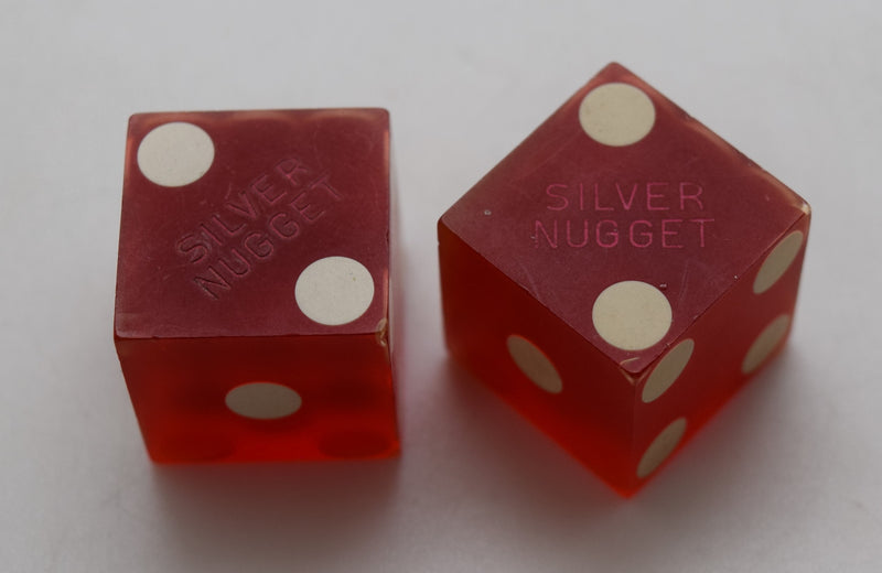 Silver Nugget Casino Las Vegas Nevada Dice Pair Red